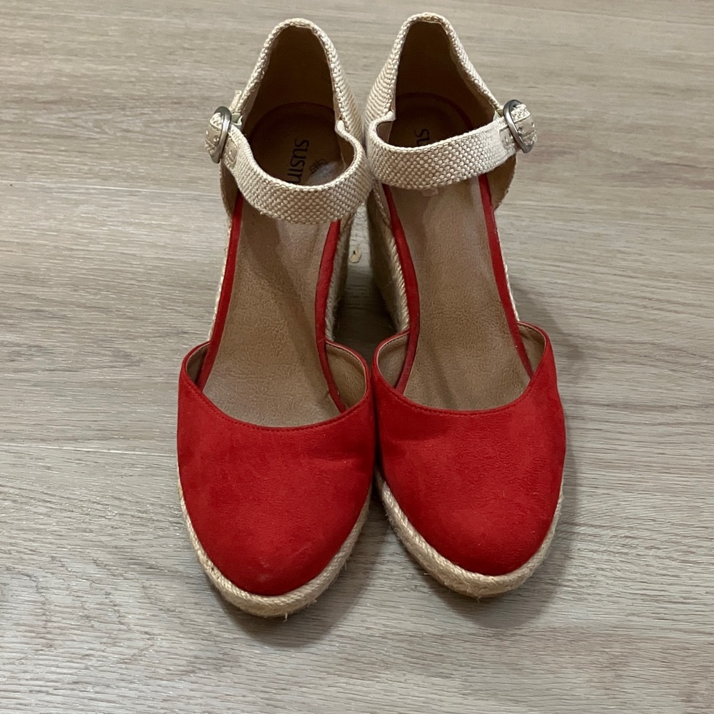 Stylish Red Suede Women's Shoes